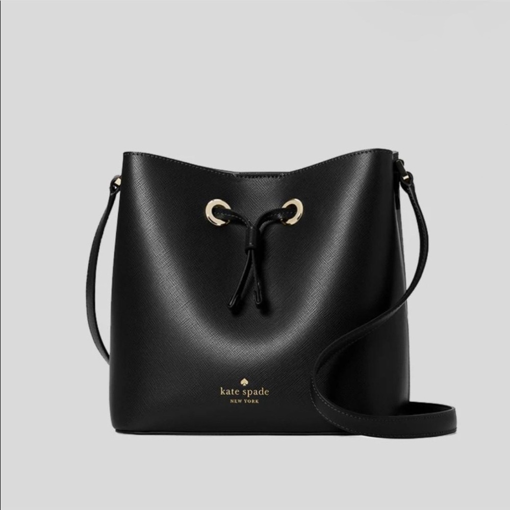 Kate spade black bucket crossbody bag